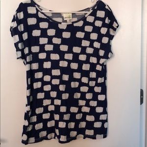 Anthropologie Navy and White T-shirt